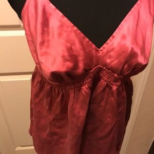 The Limited Coral Pink 56% Silk Stylish Perfect Color Tank Top/Cami